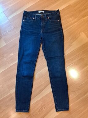 Madewell Women's Dark Blue High-Rise Skinny Jeans